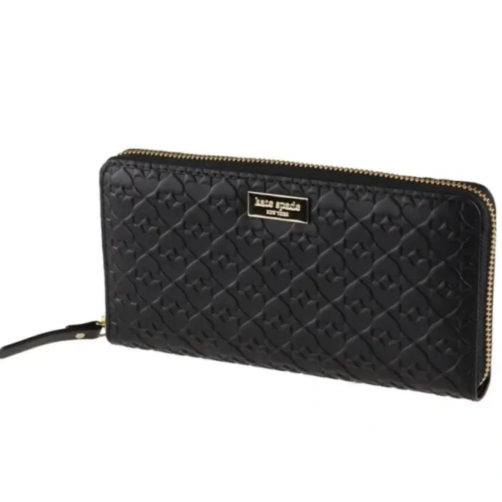 Kate Spade New York Women Penn Place Embossed Neda Zip Around Wallet Black